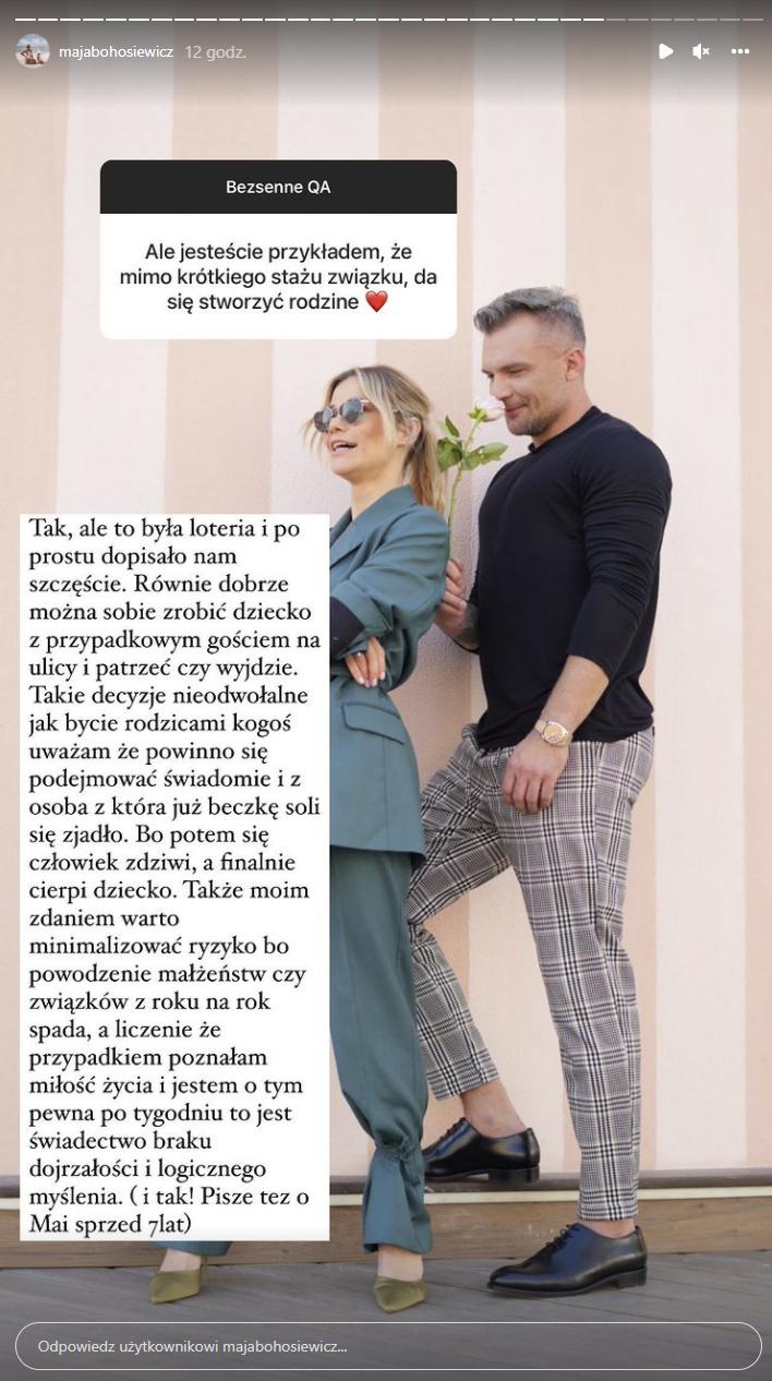 Maja Bohosiewicz KRYTYKUJE ślub i ciążę po kilku miesiącach znajomości