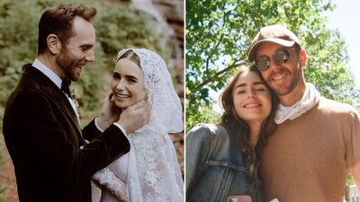 Lily Collins wzięła ŚLUB! Miała zjawiskową suknię Ralpha Laurena