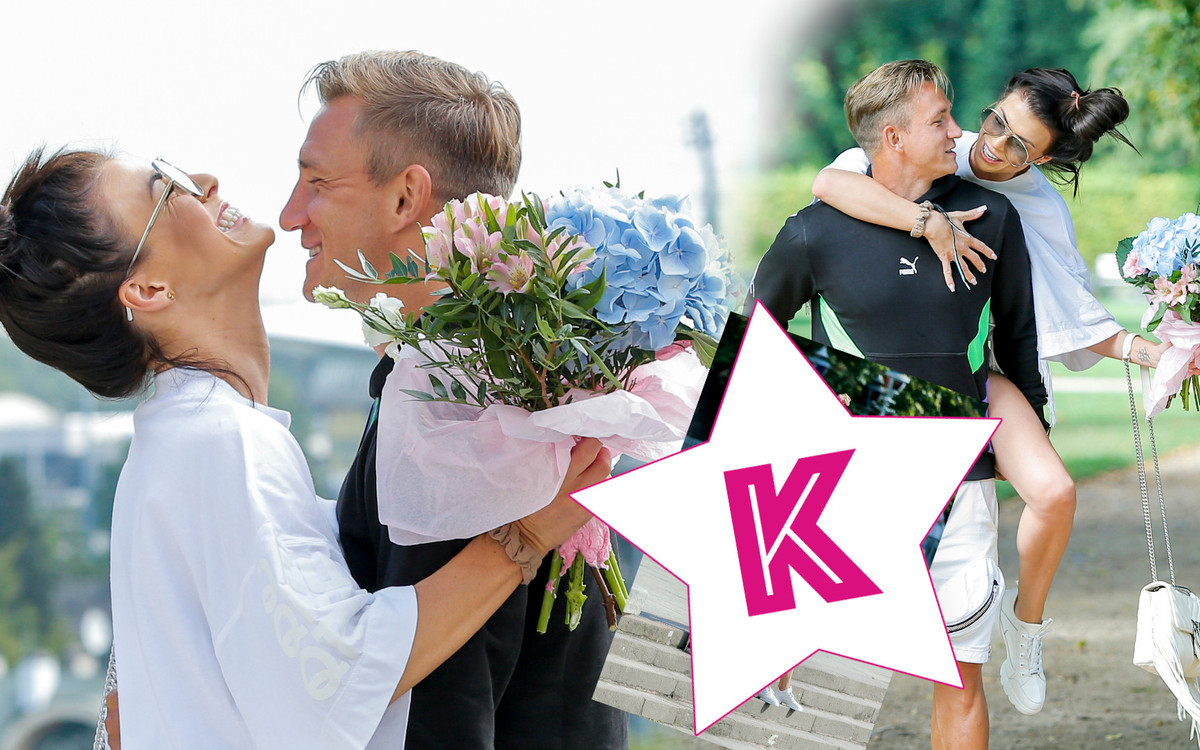 Jakub Rzeźniczak rozbiera się na spacerze z ukochaną i fotografem. Romantyczny spacer we troje?