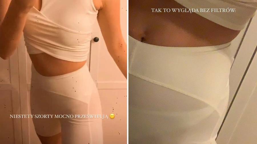 Influencerka zrecenzowała stroje do ćwiczeń marki Julii Wieniawy. “Niestety szorty mocno prześwitują”