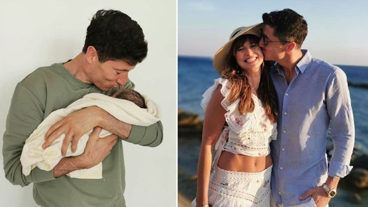 Anna Lewandowska urodziła, Robert Lewandowski z córką Laurą