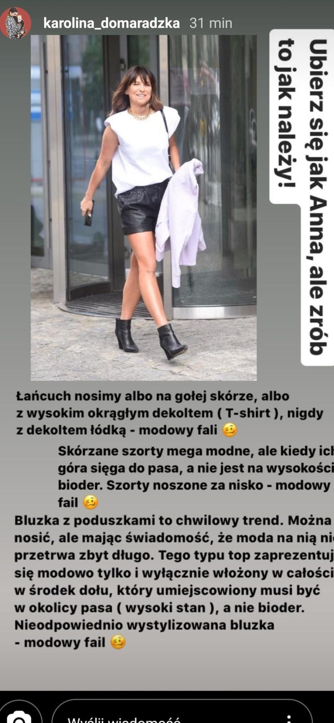 Stylistka ocenia ubiór Anny Lewandowskiej. 