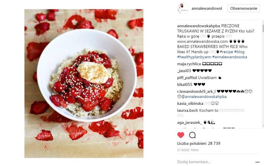 Anna Lewandowska pokazała TO na obiad, a fanki dopytują, czy karmi piersią