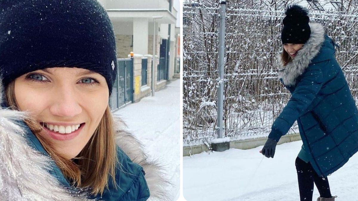 Agnieszka Kaczorowska z córką na sankach/fot. Instagram/agakaczor