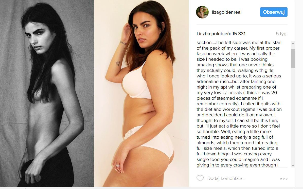 Jadła 500 kalorii dziennie i była top modelką, dziś mówi, co się z nią działo