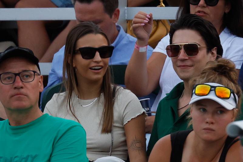 Julia Wieniawa i Nikodem Rozbicki na meczu Igi Świątek. Jak oni do siebie pasują!