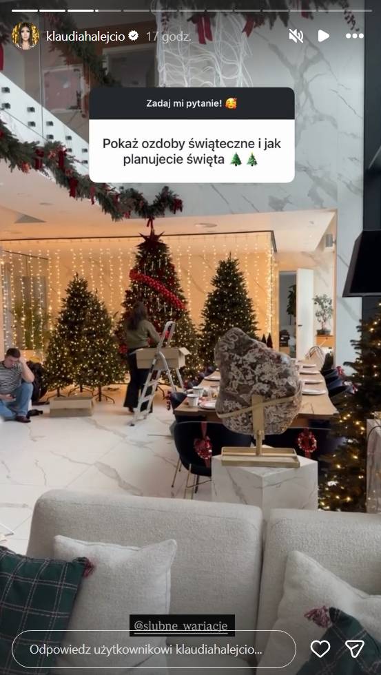 Klaudia Halejcio ozdobiła dom na święta, fot. Instagram