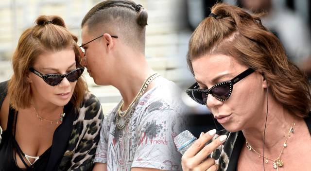 Edyta Górniak na próbie w Opolu z synem Allanem