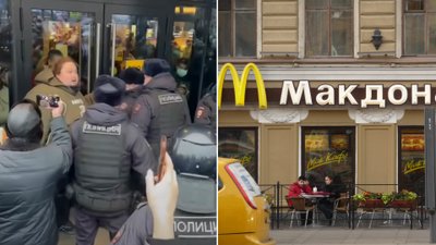 Ważący 270 KILO Rosjanin PRZYKUŁ SIĘ do drzwi McDonald’sa i nazwał zamknięcie sieci ludobójstwem!
