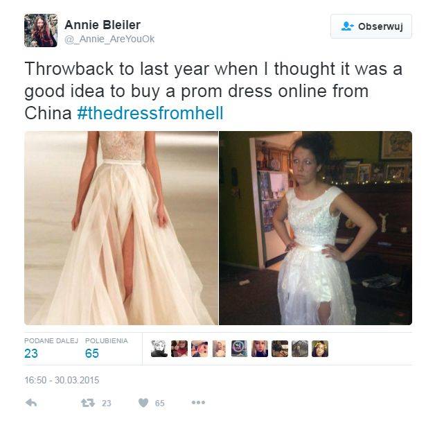 One to przeżyły i radzą: Nigdy nie kupuj sukienki na studniówkę w Chinach!