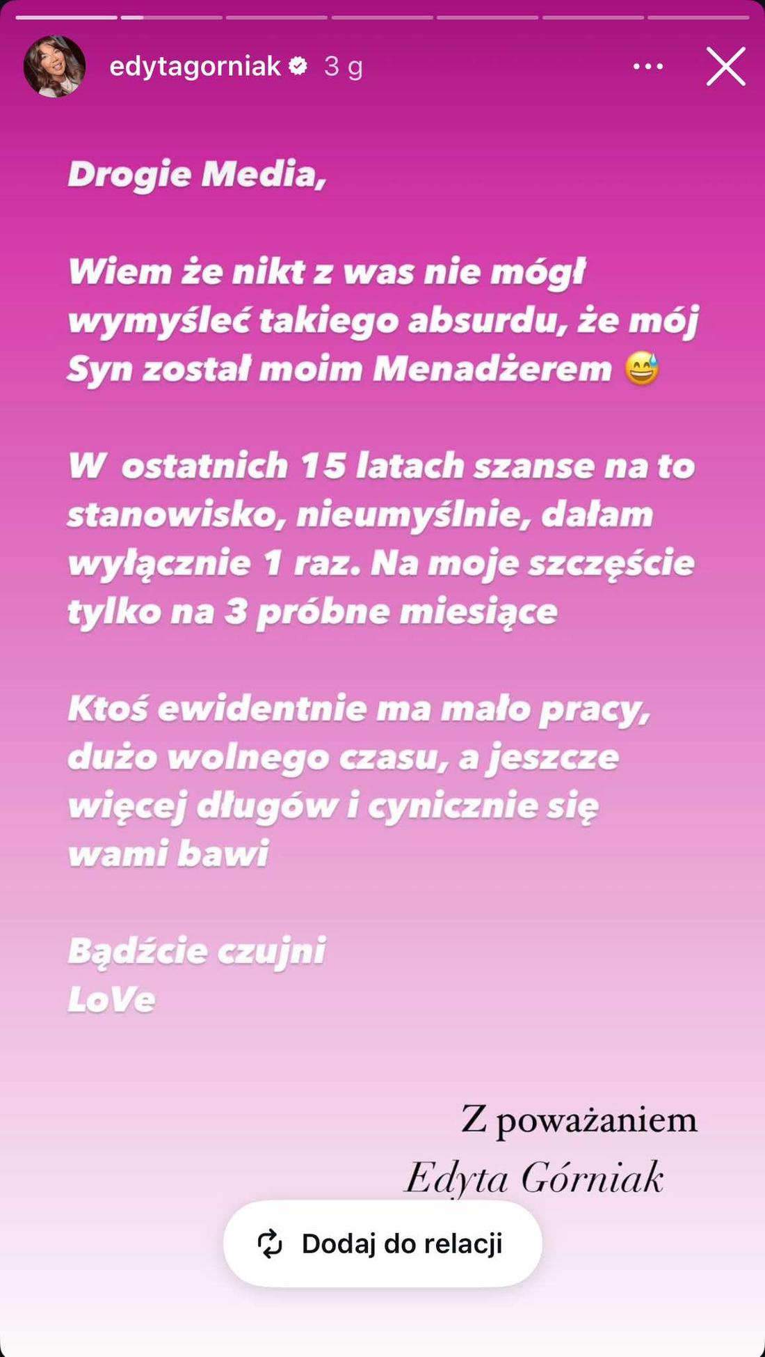 Edyta Górniak, fot. Instagram. 