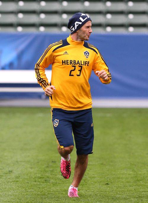 David Beckham na ostatnim treningu z Los Angeles Galaxy