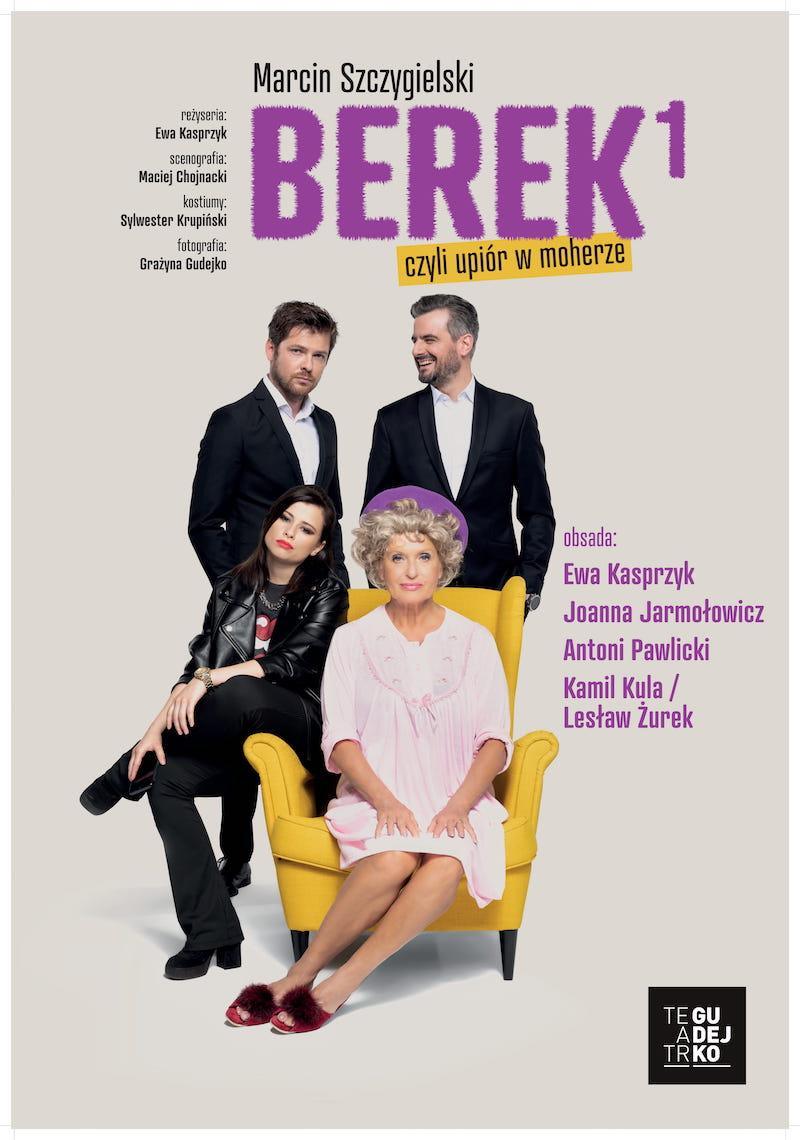 Plakat spektaklu "Berek, czyli upiór w moherze"