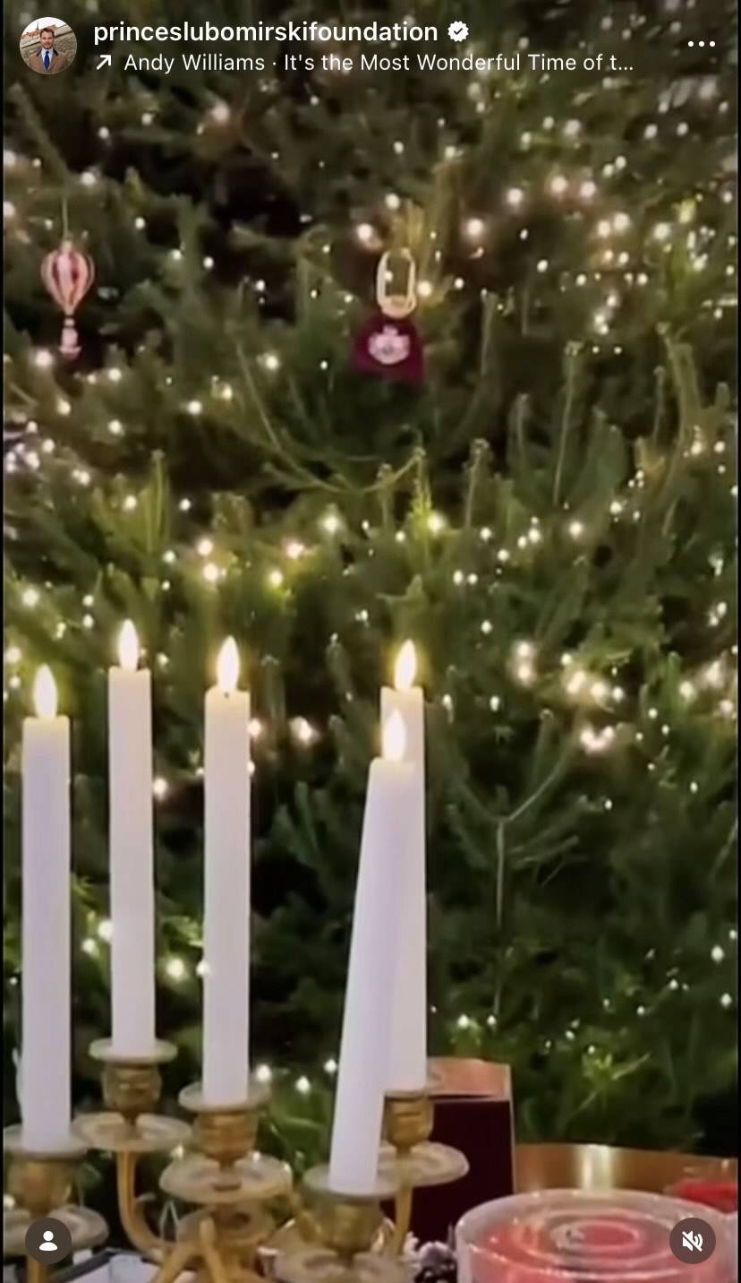 Świąteczny wystrój Lubomirskich/Instagram/princeslubomirskifoundation