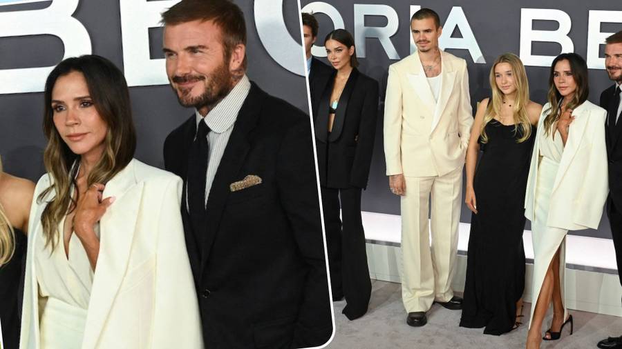 Victoria Beckham w bieli promuje serial o sobie. Na premierze zabrakło jednej z najważniejszych osób