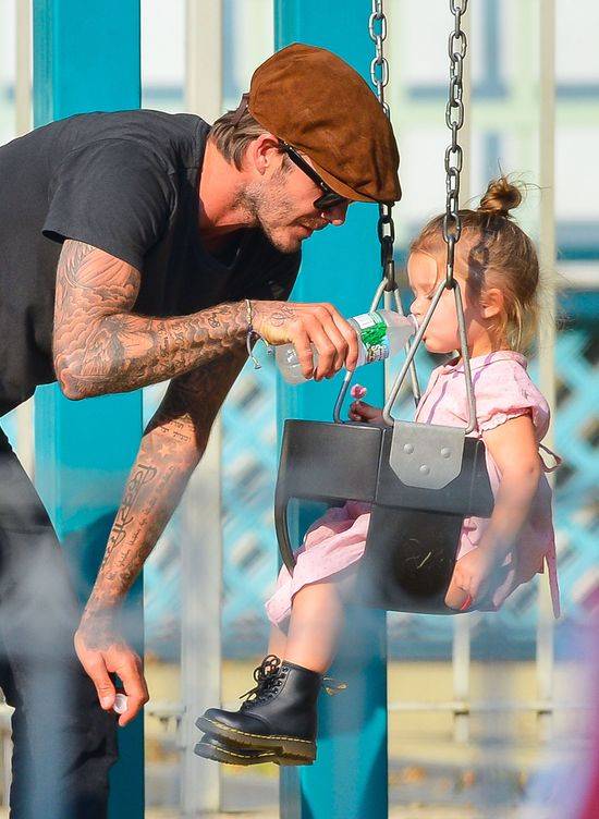 Harper Beckham pod opieką taty