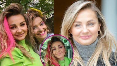 Małgorzata Socha w stylu lat 80. na urodzinach Koroniewskiej. Były też Kożuchowska, Fijał i Chodakowska