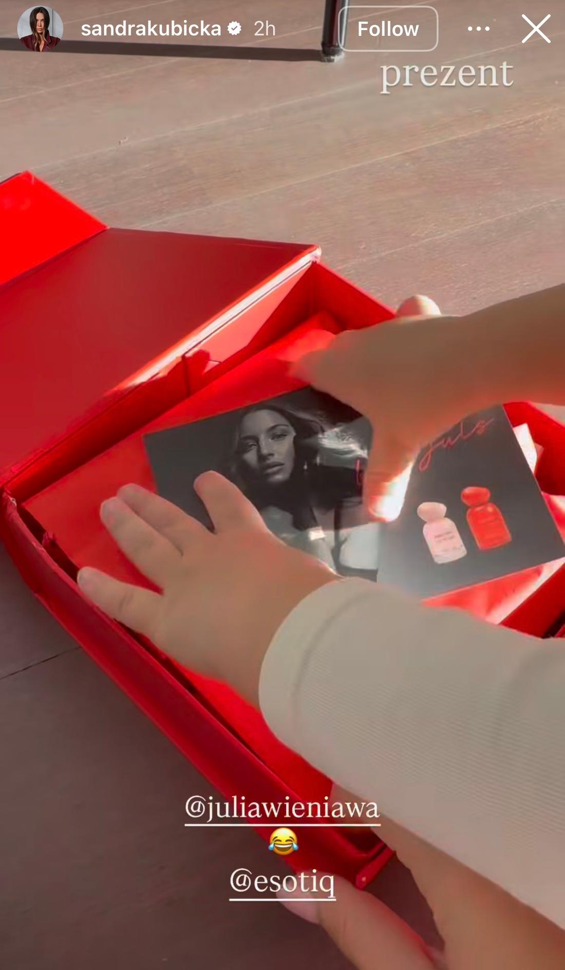 Sandra Kubicka pokazała przesyłkę od Julii Wieniawy, fot. Instagram