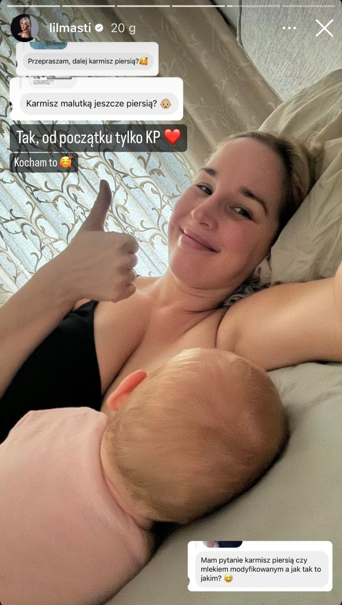 Lil Masti o karmieniu piersią