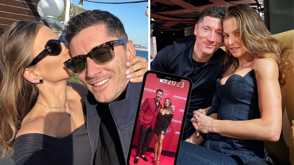 Robert Lewandowski z żoną Anną na gali "Sport Bilda" 