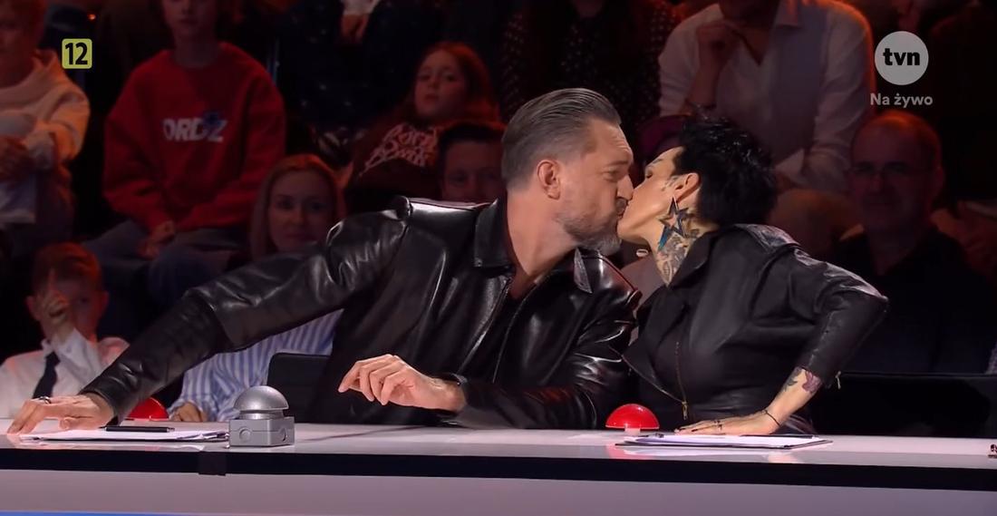 Pocałunek Marcina Prokopa i Agnieszki Chylińskiej w "Mam talent!", fot. Instagram