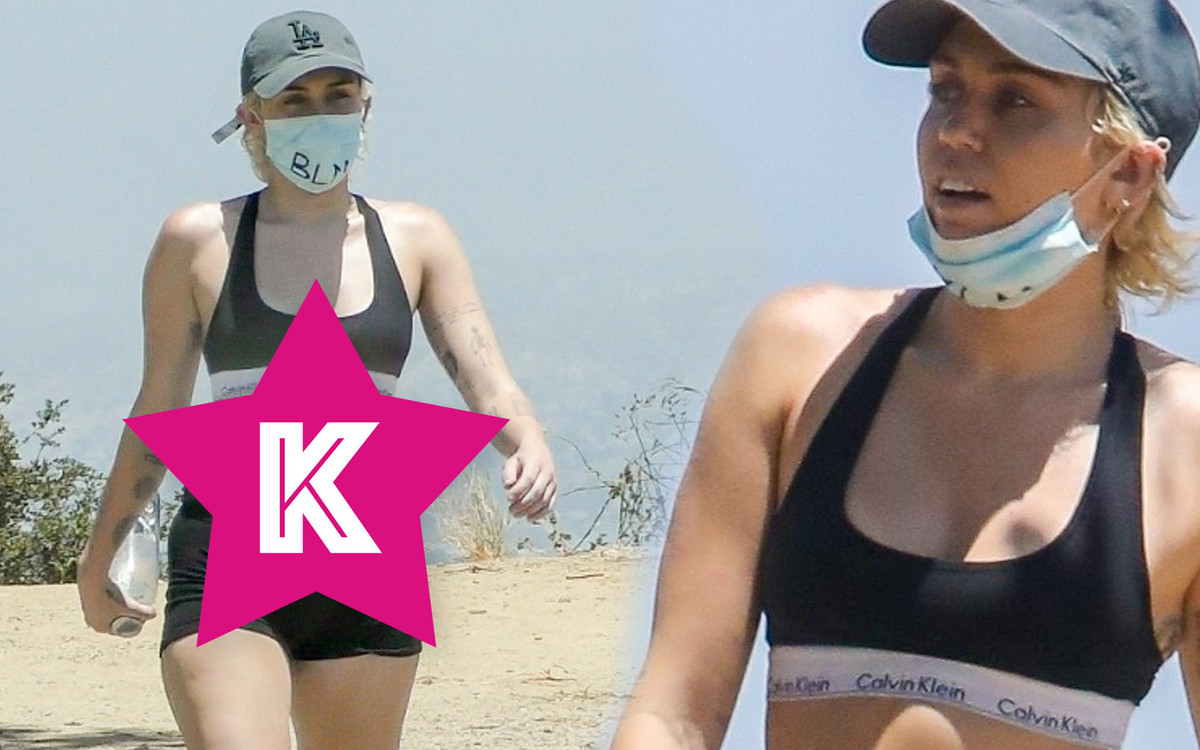 Miley Cyrus w obcisłym komplecie sportowym pokazała swoją figurę. Widać, że ostro trenuje brzuch