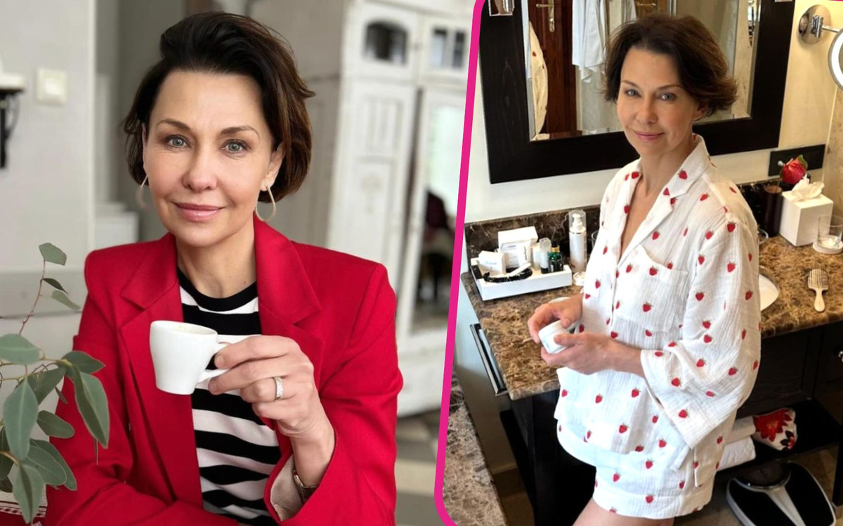 Anna Popek pozuje w swojej łazience:  “Lubię takie “piżamowe” poranki”