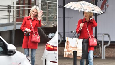 Magdalena Ogórek odbiera kreacje z salonu projektantki. Zobaczymy ją na ramówce TVP (ZDJĘCIA)