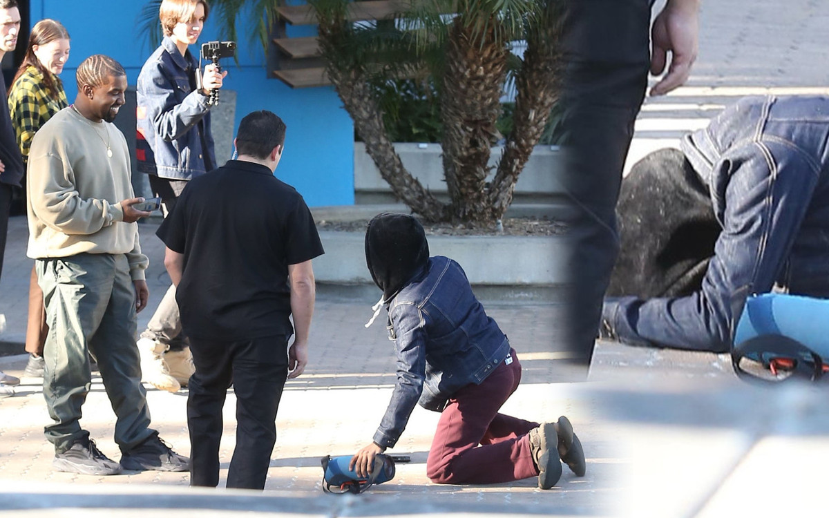 Fan położył się na ziemi, by… oddać hołd Kanye Westowi! (ZDJĘCIA)