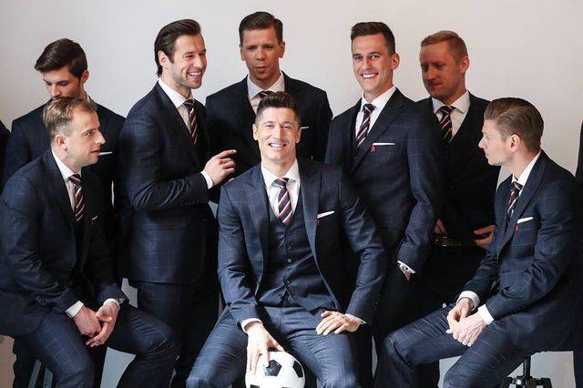 Polscy piłkarze reprezentacji w sesji Vistuli