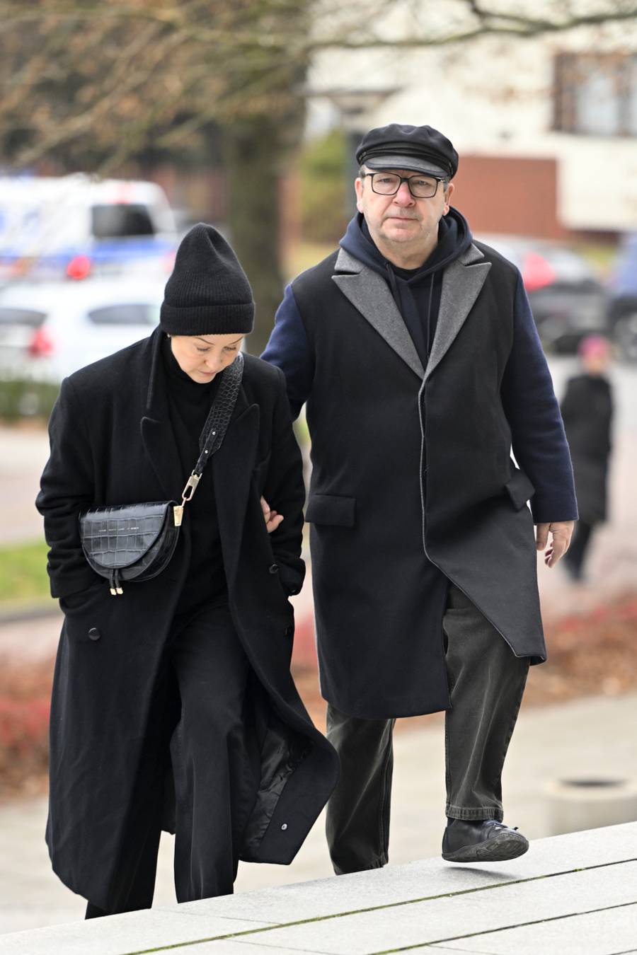 Gabriela Muskała i Zbigniew Zamachowski na pogrzebie, fot. AKPA.