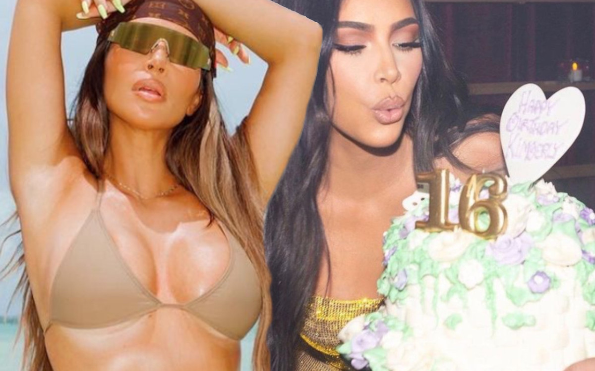 40-letnia Kim Kardashian PRĘŻY SIĘ na plaży. Bez filtra?