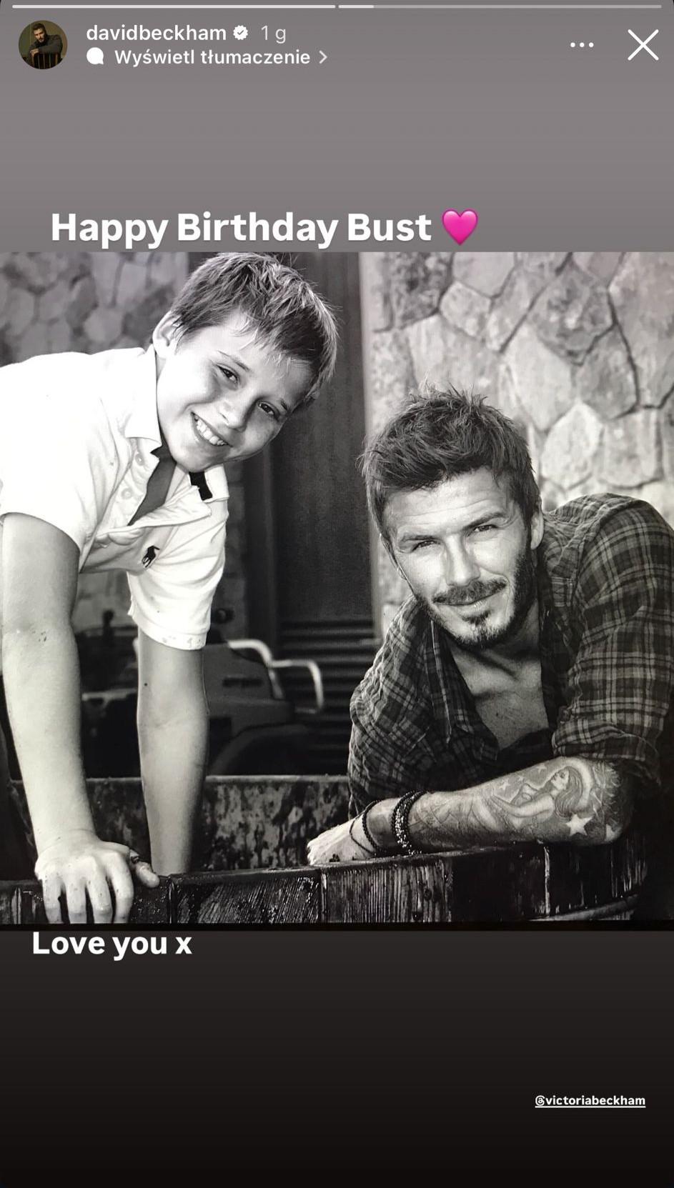 David Beckham złożył życzenia urodzinowe Brooklynowi, fot. Instagram