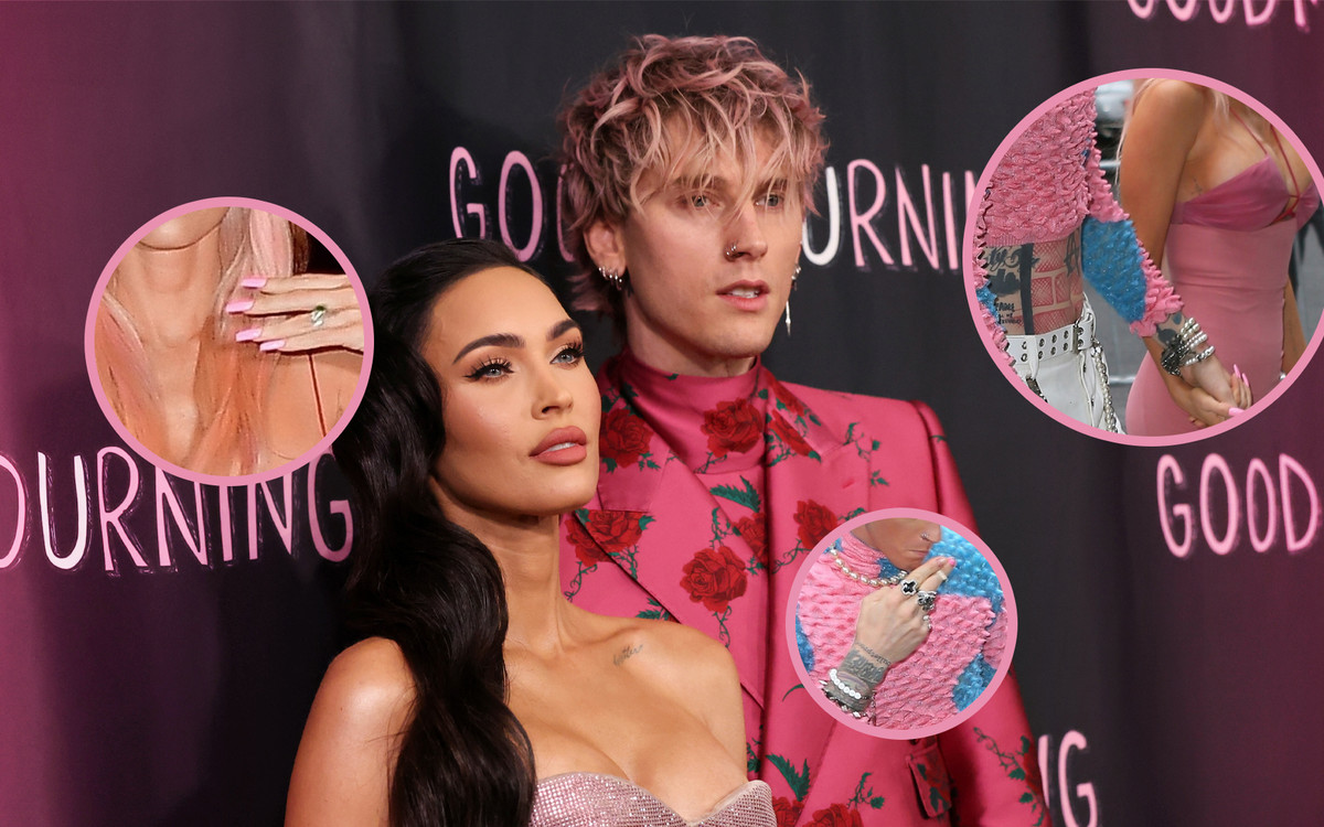 Megan Fox w RÓŻOWYCH WŁOSACH zmierza z ukochanym na premierę jego filmu dokumentalnego “Machine Gun Kelly’s Life in Pink”