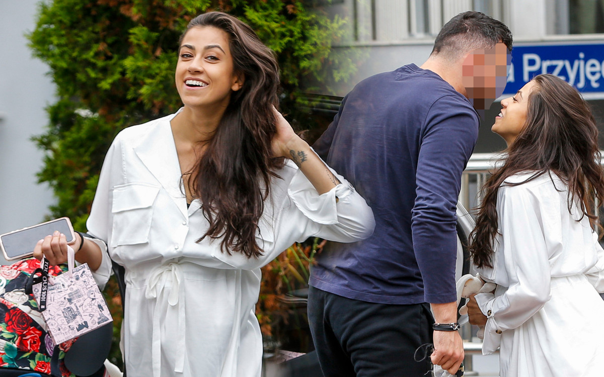 Maja Hyży wychodzi ze szpitala z partnerem i córką w nosidełku (ZDJĘCIA)