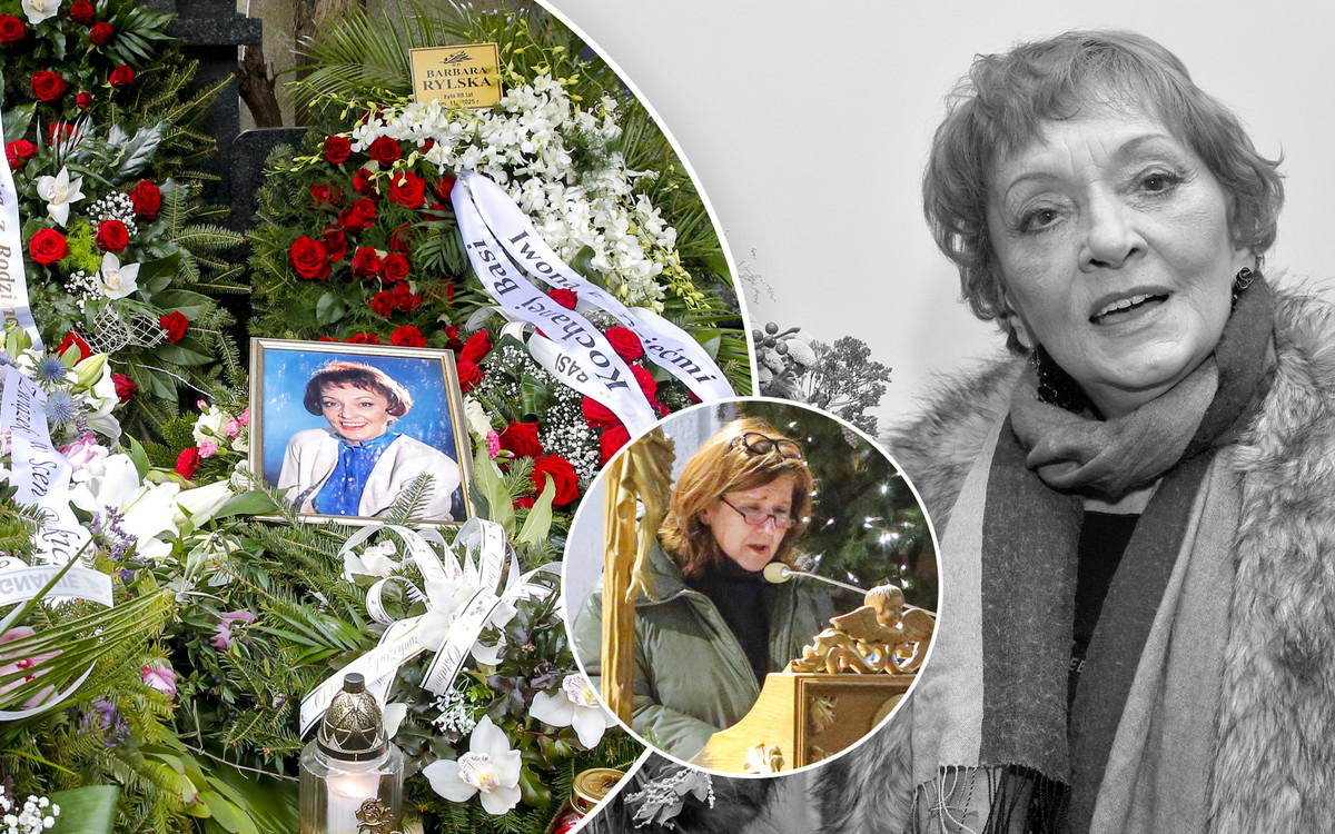 Pogrzeb Barbary Rylskiej. Aktorka spoczęła w rodzinnym grobie, Ewa Ziętek przemówiła na mszy (ZDJĘCIA)