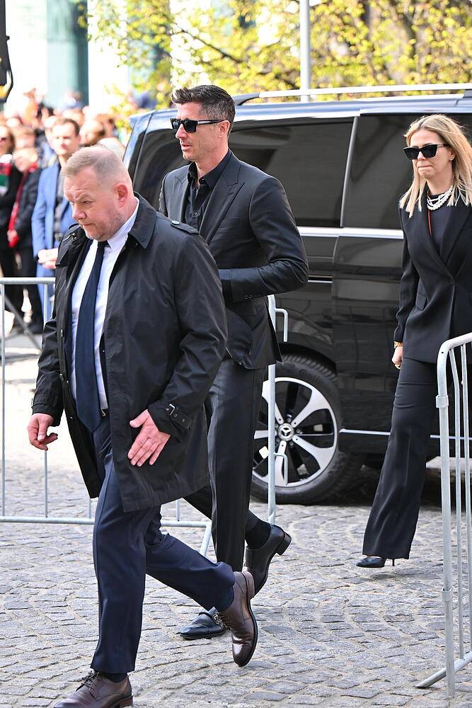 Robert Lewandowski na pogrzebie Jacka Magiery