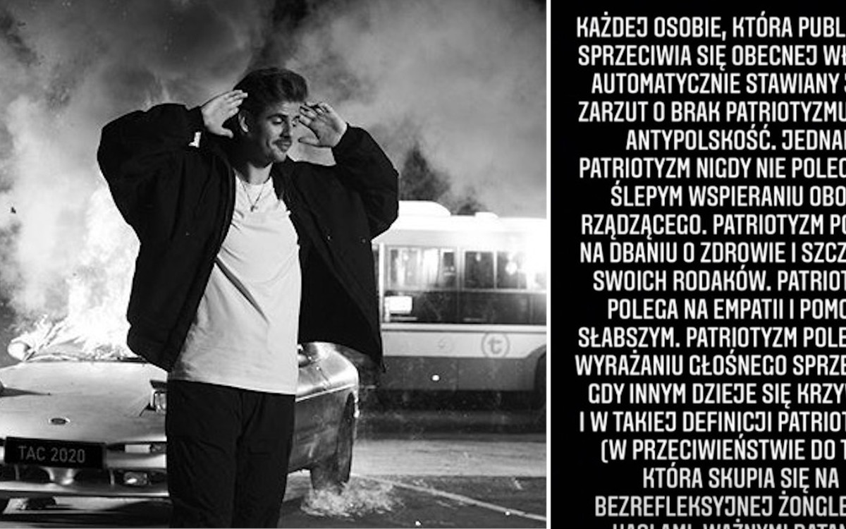 Taco Hemingway o strajku kobiet: “Duma mnie rozpiera, gdy widzę, co dzieje się w Polsce”