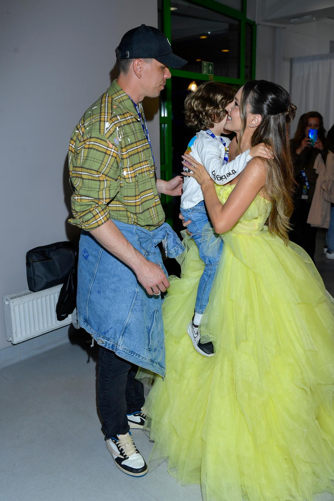 Marina Łuczenko-Szczęsna, Wojciech Szczęsny, Liam Szczęsny, fot. AKPA.