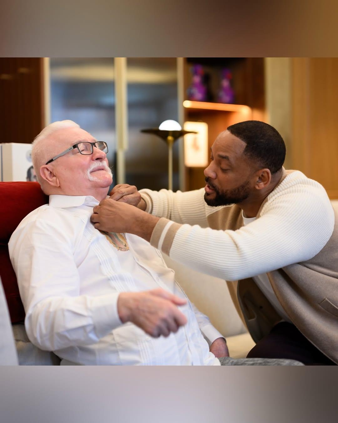 Lech Wałęsa, Will Smith, fot. Instagram.