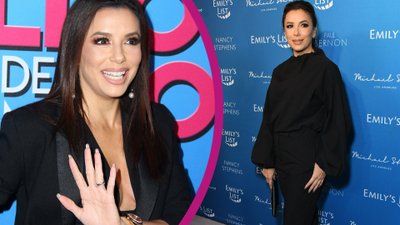 Niesamowita Eva Longoria w bieliźnianej sukience na kolacji ze znajomymi