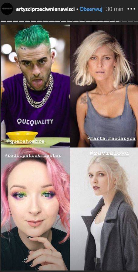 Wszyscy artyści, którzy popierają inicjatywę Dody