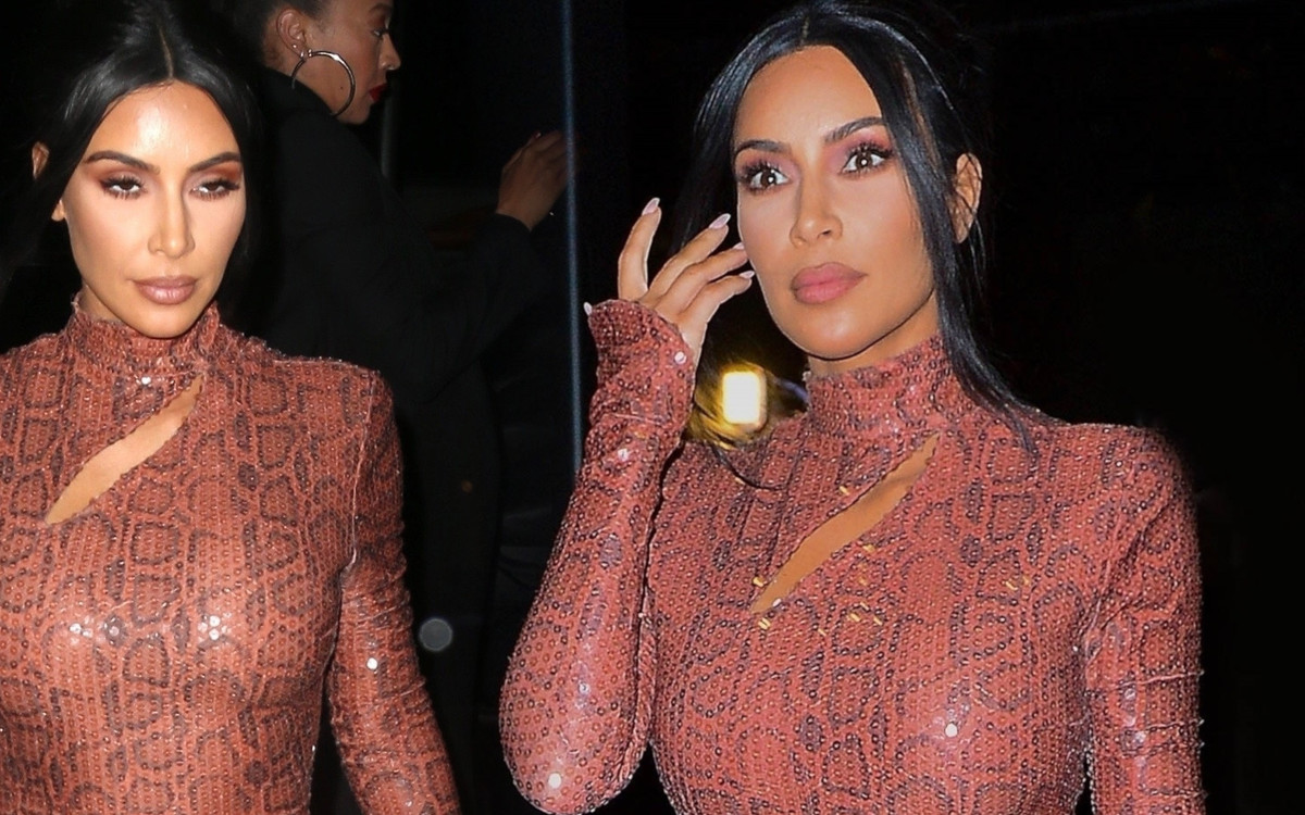 Ta kreacja pokazała PRAWDZIWE wcięcie w talii Kim Kardashian