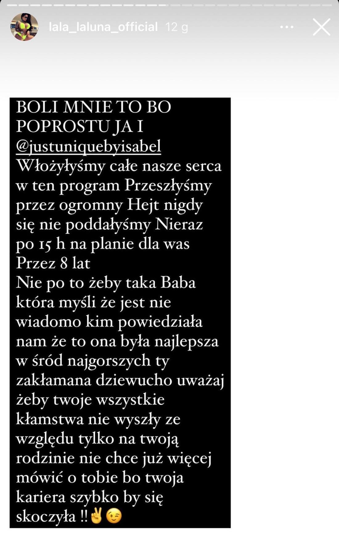 Laluna wkurzona na Julię von Stein