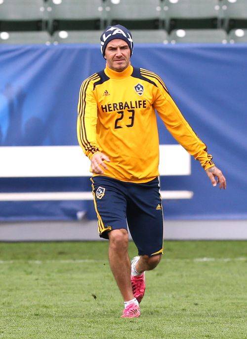 David Beckham na ostatnim treningu z Los Angeles Galaxy