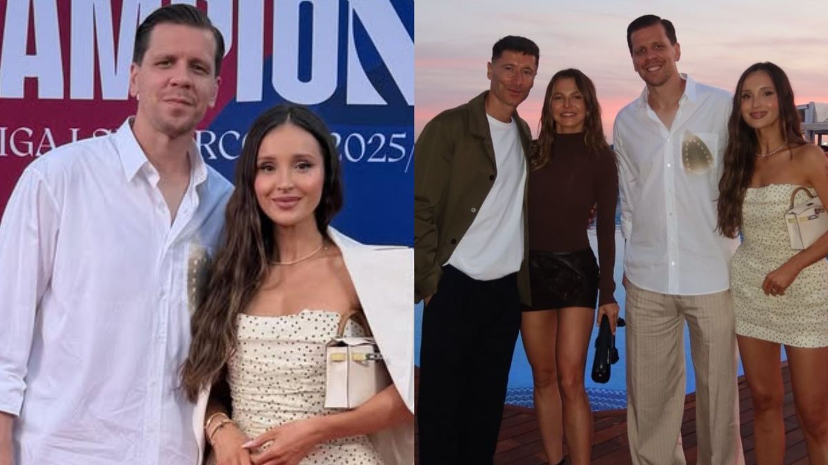 Wojciech Szczęsny i Robert Lewandowski z żonami, fot. Instagram