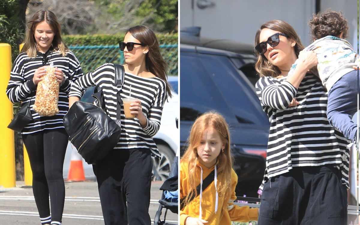 Jessica Alba z całą rodziną – najmłodszy syn daje w kość, córka to cała mama!