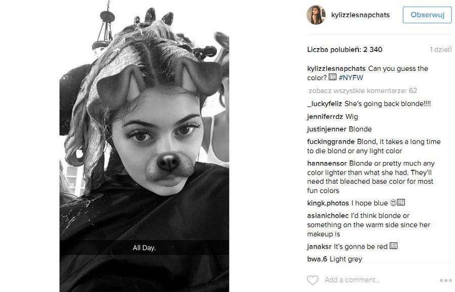 Jak Kylie Jenner rozjaśniała włosy