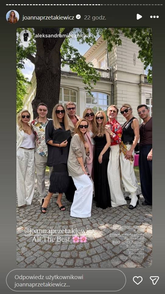 Huczne imieniny Joanny Przetakiewicz, fot. Instagram