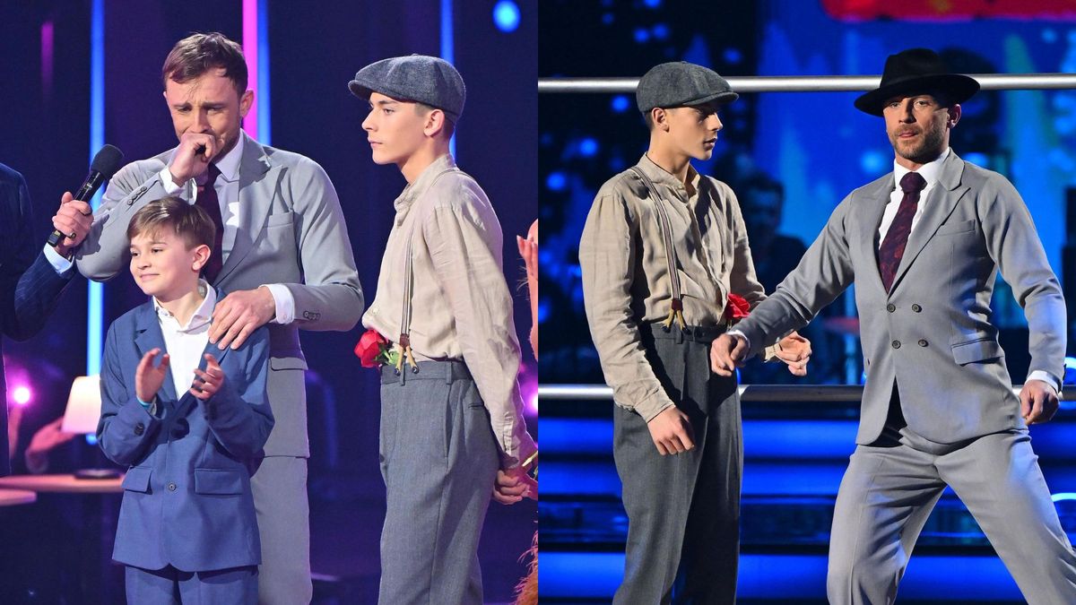 Kamil Nożyński z synem na parkiecie, fot. KAPiF